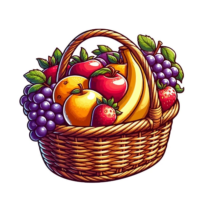 Colorful and Rich Fruit Basket