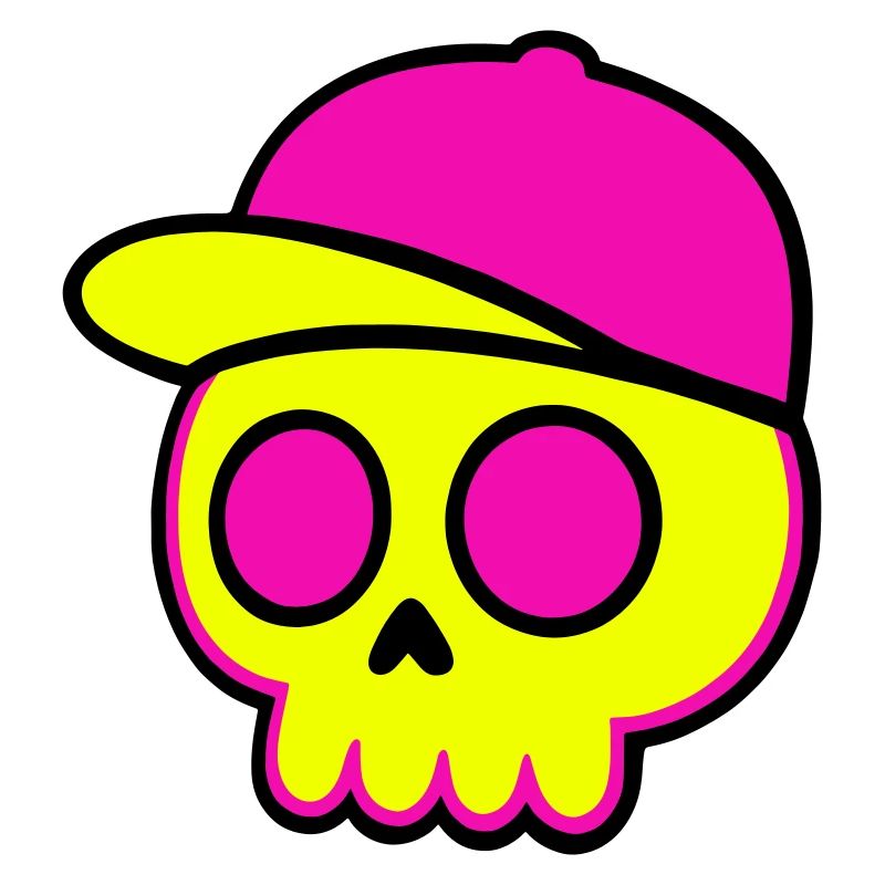 Neon Skull Cap Design