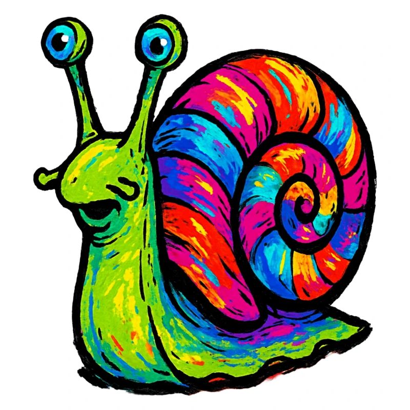 Rainbow Multicolor Psychedelic Snail
