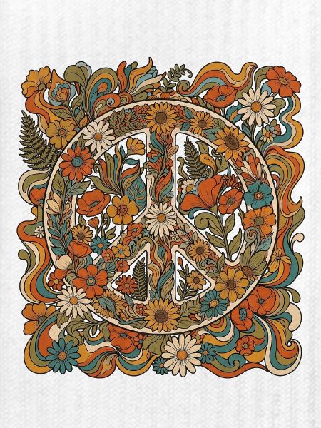 Peace 60er Blumen