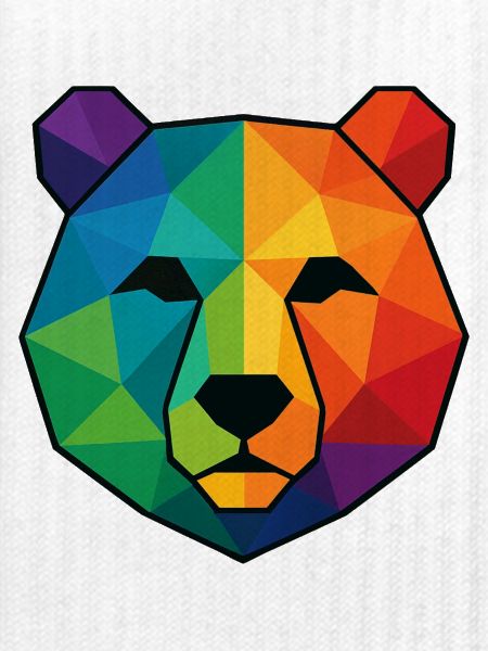 Bunte Pop-Art-Low-Poly-Bär