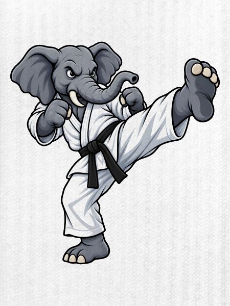 Elefant beim Karate