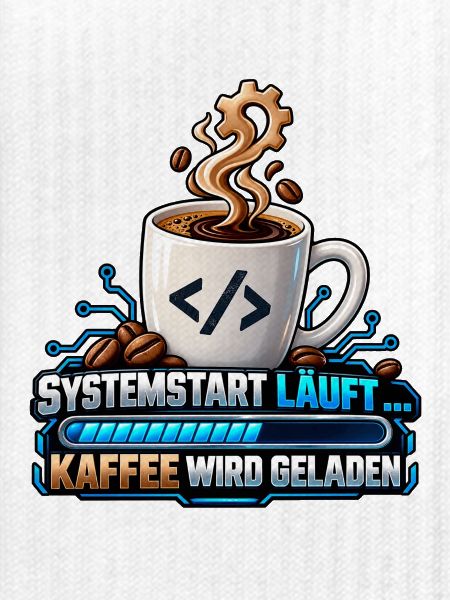 Systemstart läuft – Kaffee wird geladen