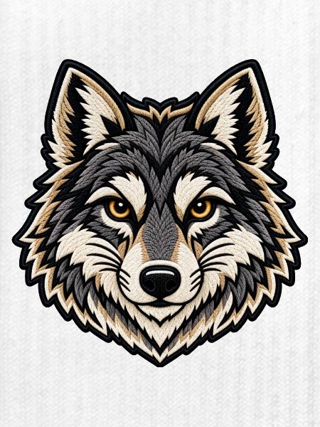 Wolfskopf im Patch-Look 