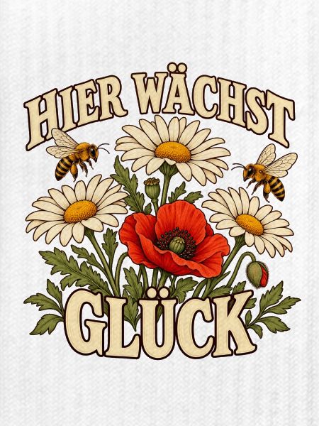 Hier wächst Glück Blumen im Garten
