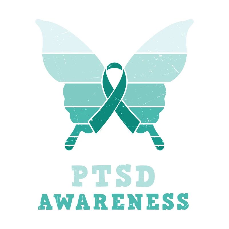 Papillon Ptsd Sensibilisation Ruban sarcelle