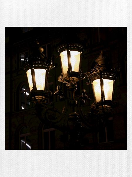 Historische Straßenlaternen Lichtspiel