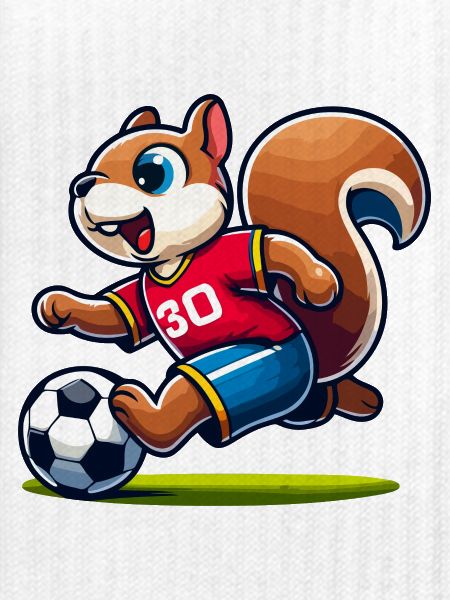 Scamper Striker: Das Fußball-Eichhörnchen