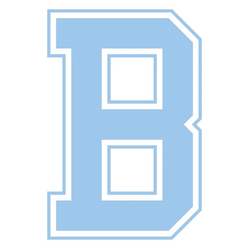 Monogramm Hellblau Varsity College Initiale B