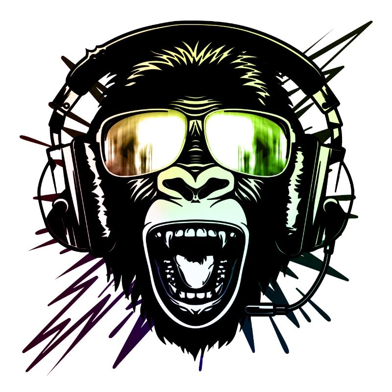 Affe mit Neonbrille