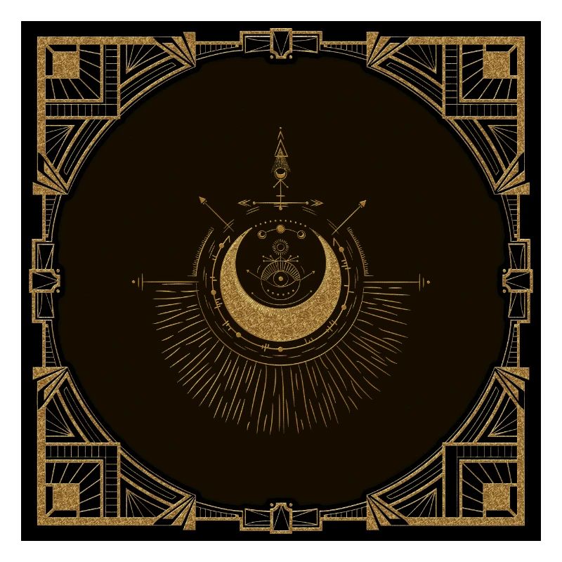 Harmonie des éléments : lune, or et géométrie.