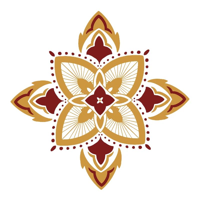 oriental pattern morocco gold red