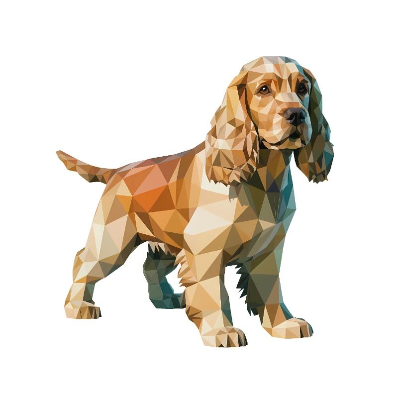Cocker Spaniel - Cool Low Poly Logo