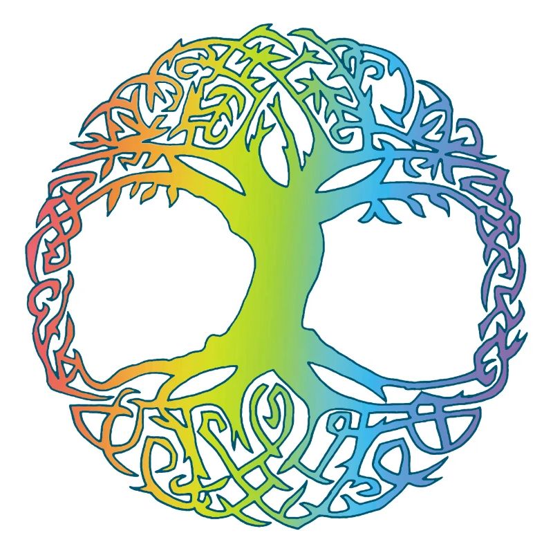Multicolored Celtic Tree