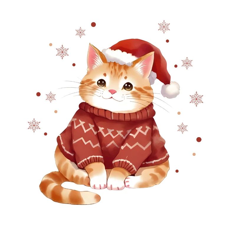 Conception de pull de Noël chat confortable
