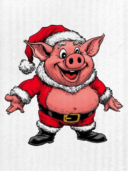 Schweinchen Weihnachtsmann