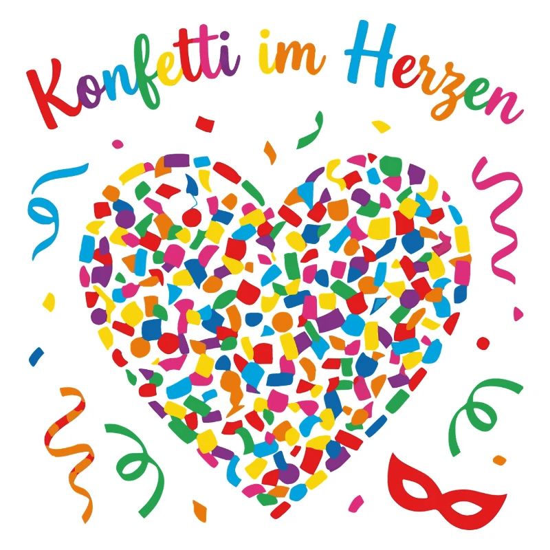 Confettis de carnaval et de carnaval dans le cœur Sweat à capuche à pull