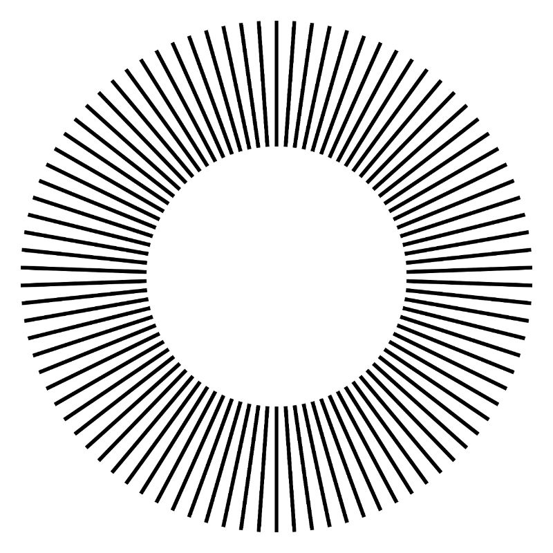 Conception de la composition des cercles de lignes