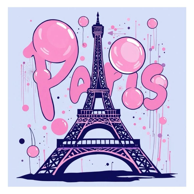Graffiti de Paris à la tour Eiffel - Flying Gum