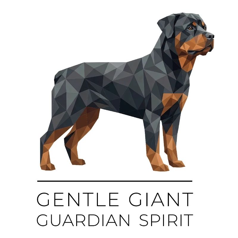 Art Low-Poly Rottweiler - Géant doux
