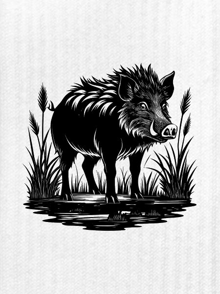 Wildschwein im Sumpf