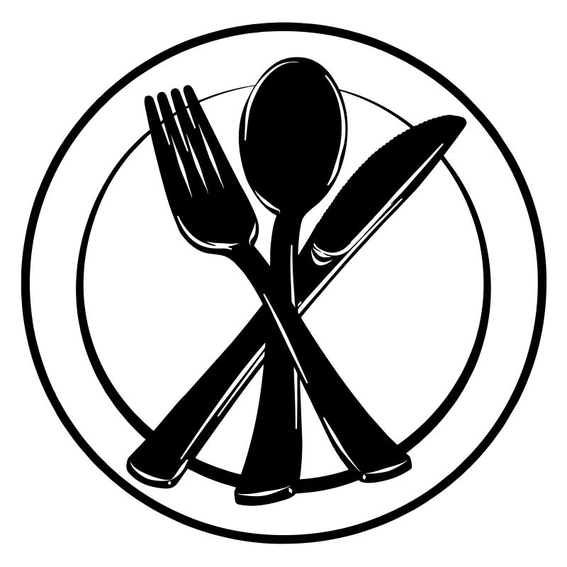 Knife fork and spoon on plate