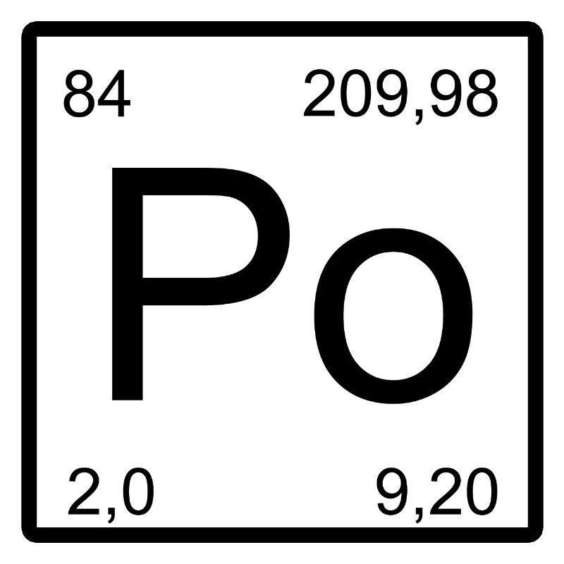 Tableau de la période de conception des éléments Po en polonium
