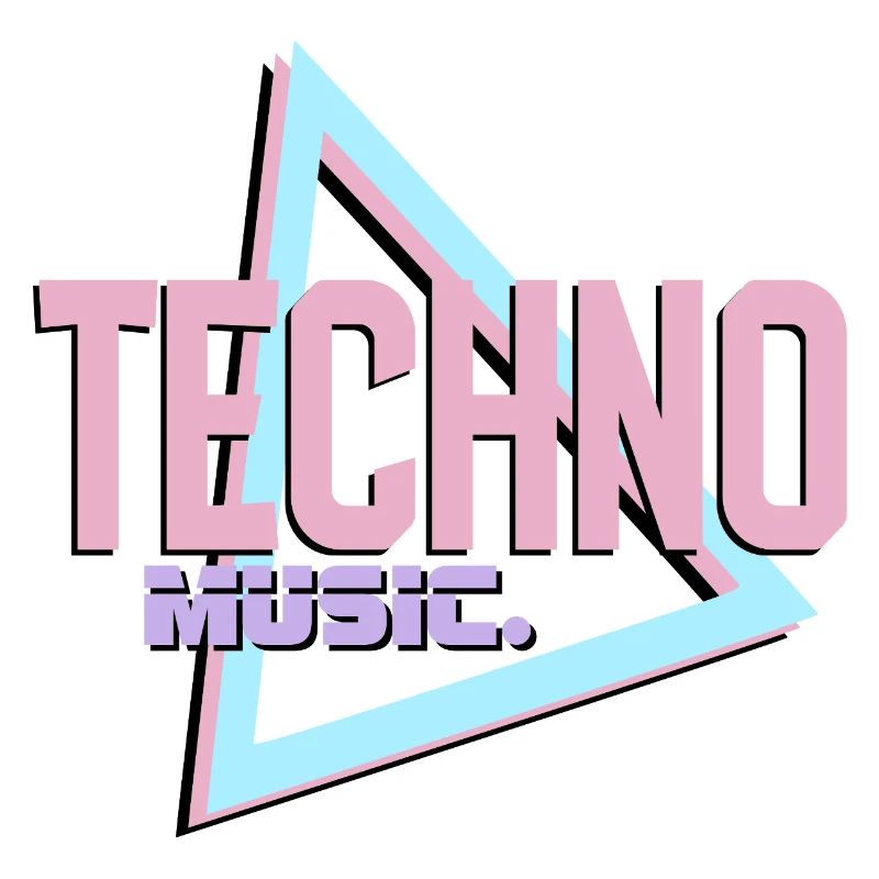 Logo rétro Techno Neon