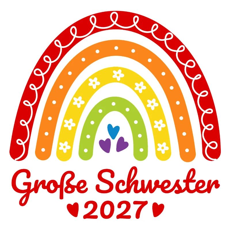Große Schwester 2027 Boho Regenbogen bunt