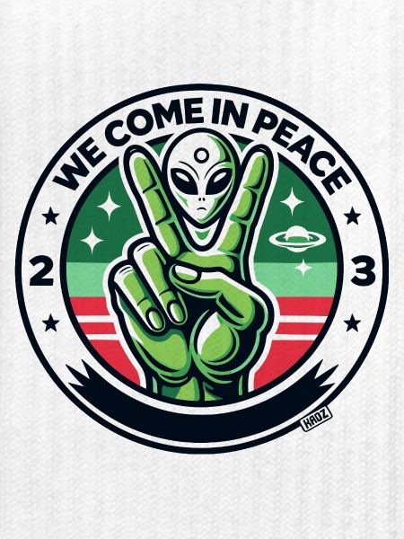 Alien-Friedenszeichen-Abzeichen