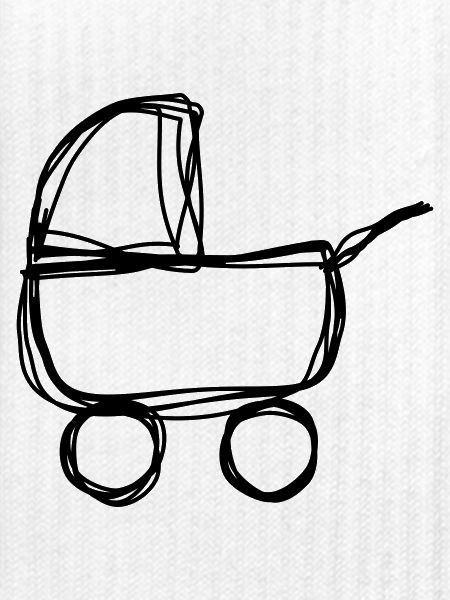Kinderwagen handgezeichnet