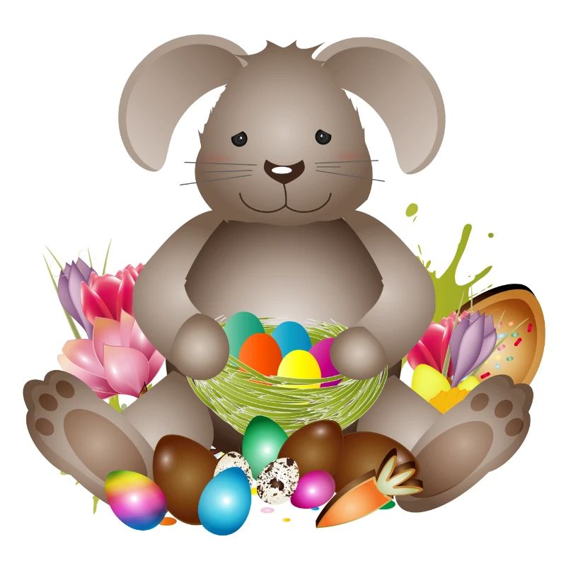 small Easter with Easter nest full of Easter eggs