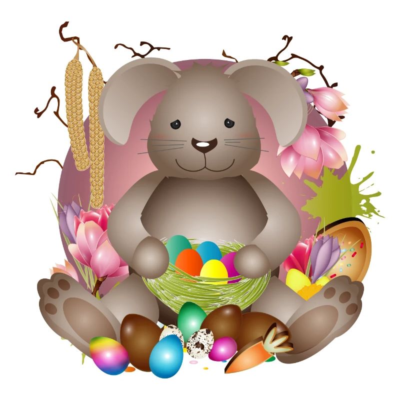 small Easter with Easter nest full of Easter eggs