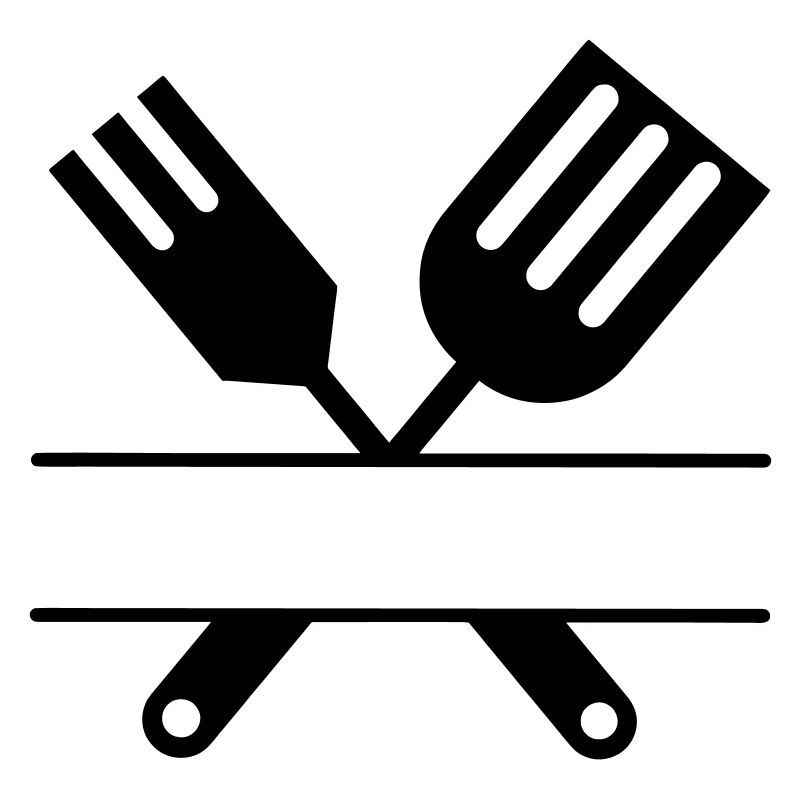 Monogramme de couverts emblème de barbecue