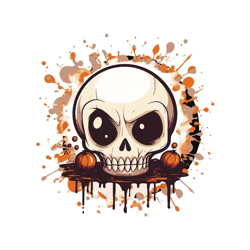 Pumpkin Skull Splash