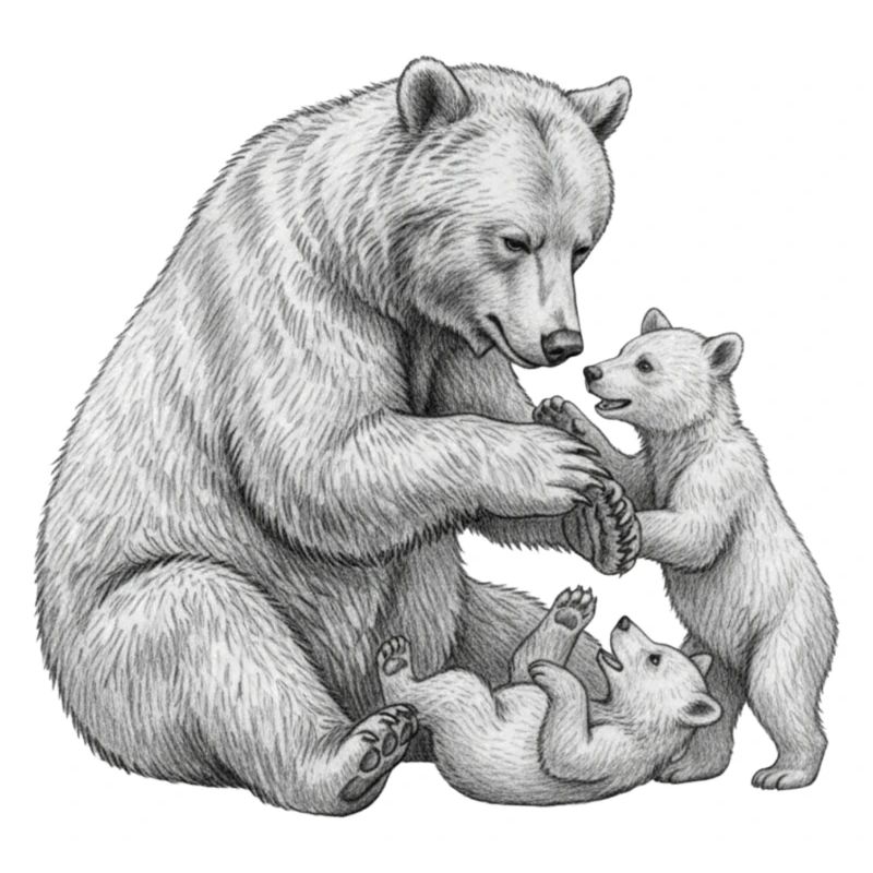 Ours et ses petits 