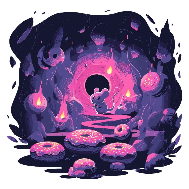 Neon Mouse Cave with Donuts