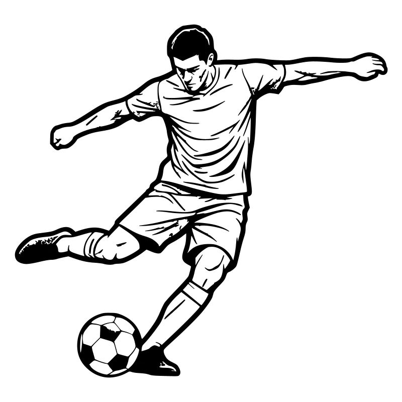 Fodboldspiller Skudmålscorer Vector