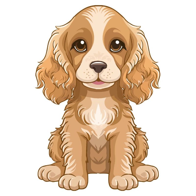 Dessin animé mignon de chiot Cocker Spaniel