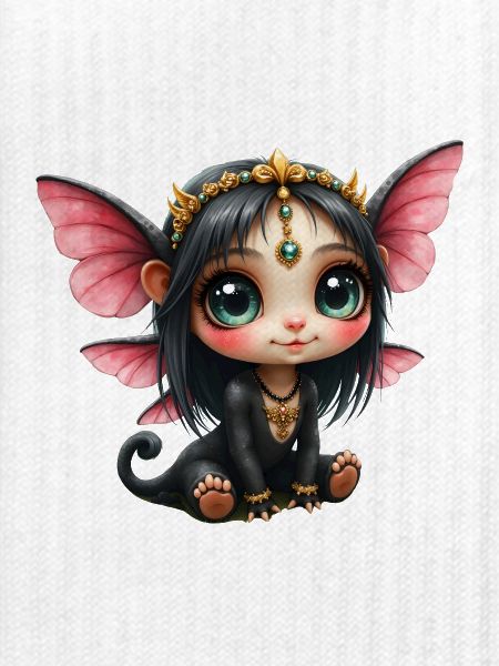 Chibi-Schmetterlingsfee mit Juwelen