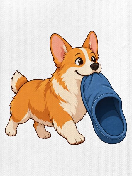 Corgi-Hausschuhdieb