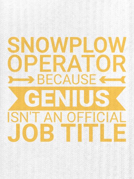 Snowplow Operator Genius Schneepflugfahrer