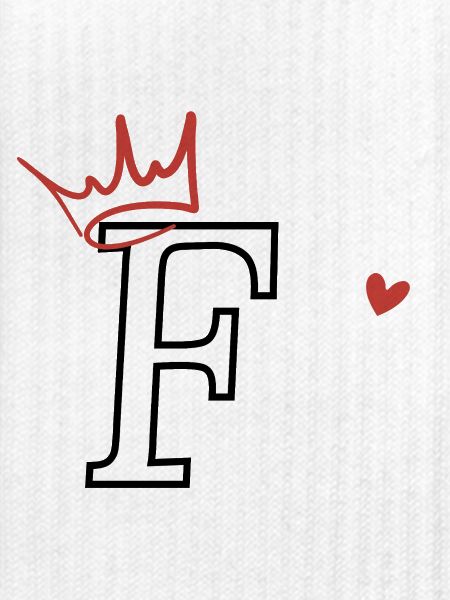 Buchstabe f Kronenherz