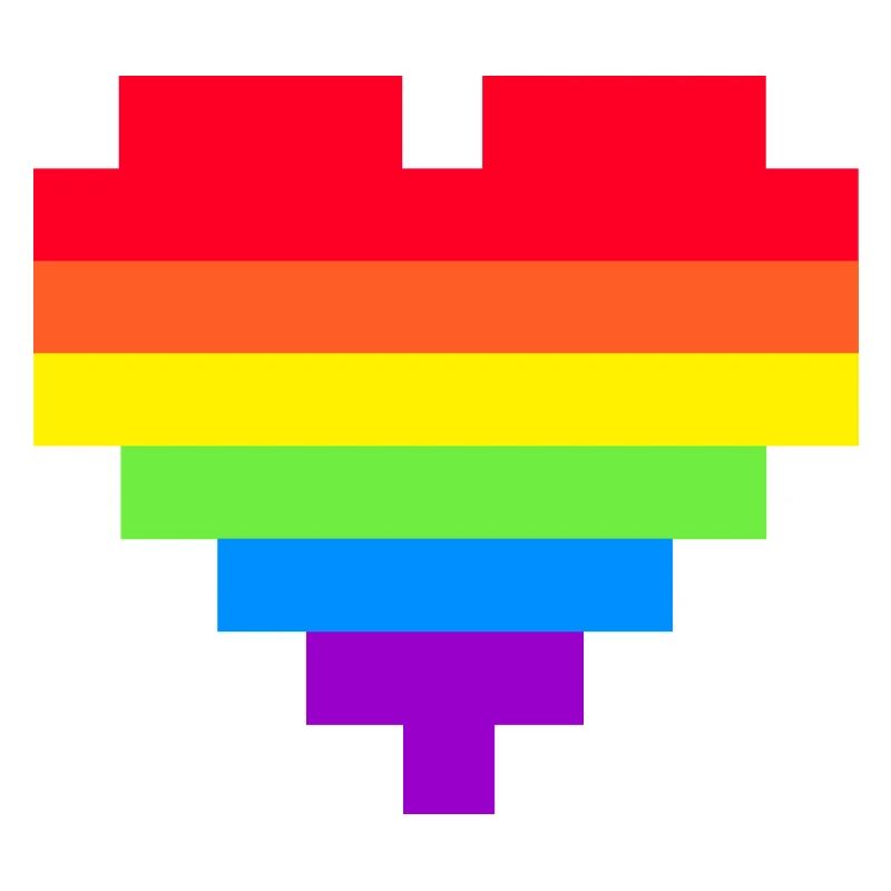 Pixel Herz Regenbogenfahne