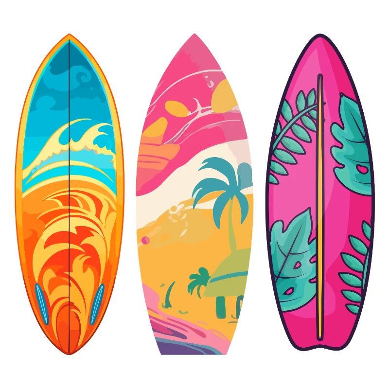 Surf Tropique Triptyque Coloré