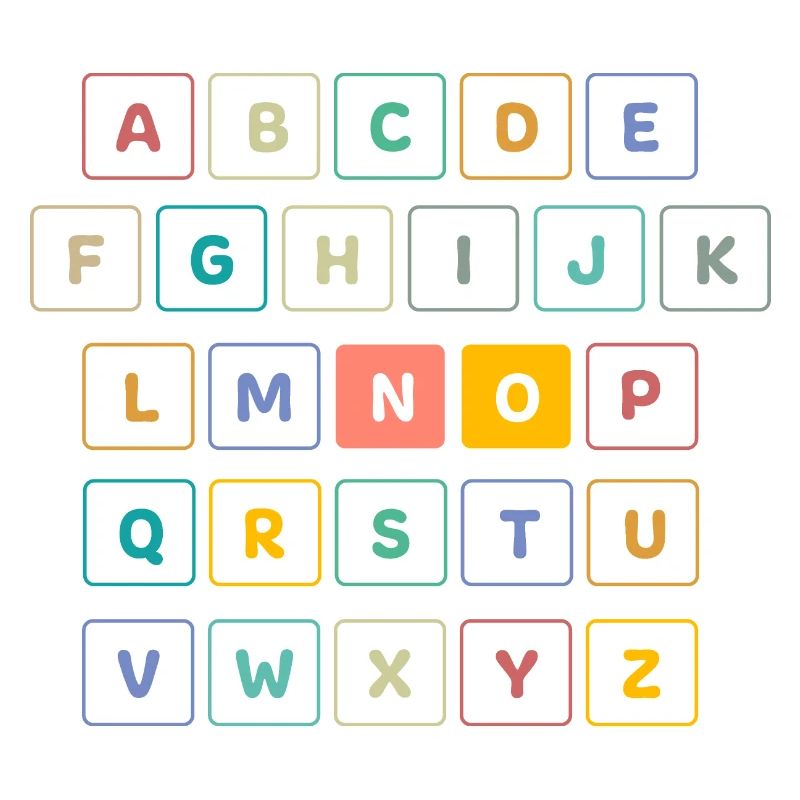 ABC Button NO - Kindergarten Vorschule Schule