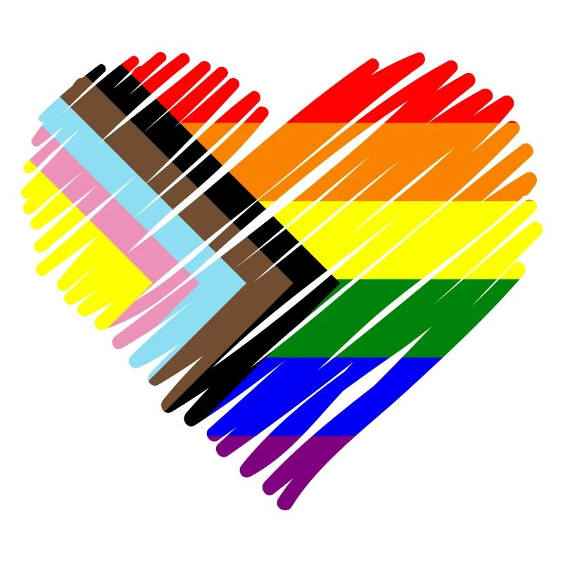 Pride Heart Chevron Pattern