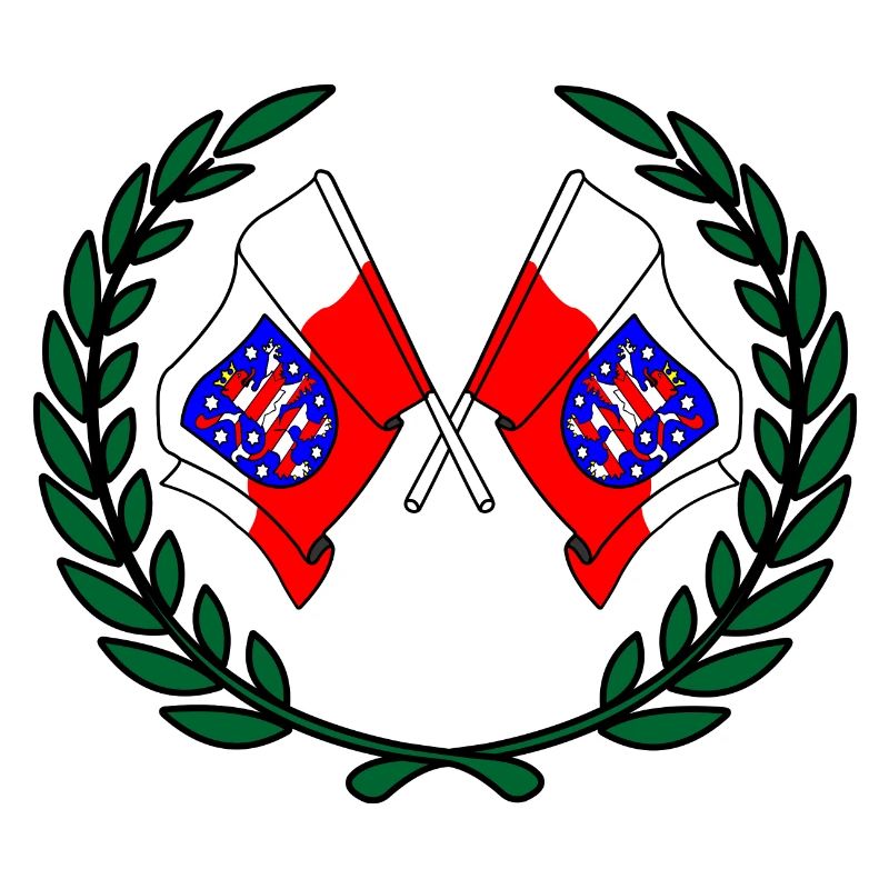 Flags Thuringia laurel wreath