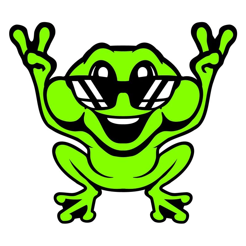 Frog Toad Cool Sunglasses Victory Peace Hands