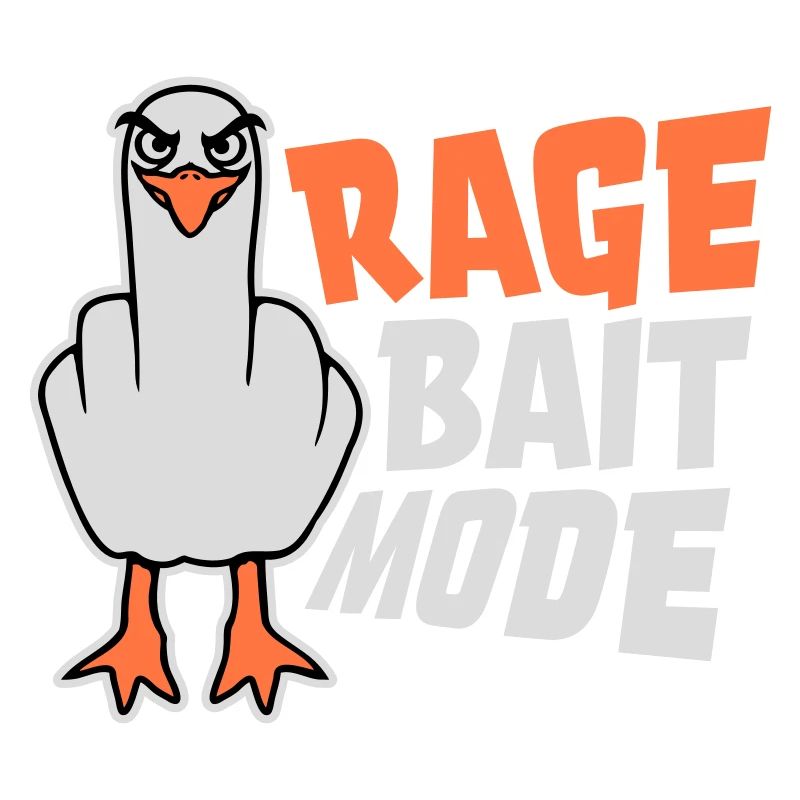 Rage Appât Mode Mouette Oiseau Méchant Drôle Provocation